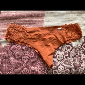 Medium orange Lacey PINK by VS no show thong